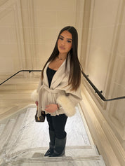 Chique Dames Mantel | Faux Fur | Imitatie Bont | Luxe Wikkel Poncho | Elegante Jas | Winter