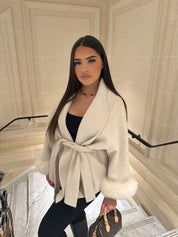 Chique Dames Mantel | Faux Fur | Imitatie Bont | Luxe Wikkel Poncho | Elegante Jas | Winter