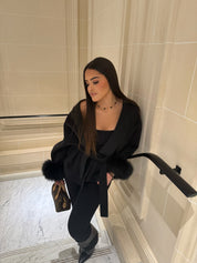 Chique Dames Mantel | Faux Fur | Imitatie Bont | Luxe Wikkel Poncho | Elegante Jas | Winter