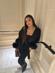 Chique Dames Mantel | Faux Fur | Imitatie Bont | Luxe Wikkel Poncho | Elegante Jas | Winter