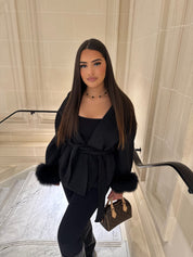 Chique Dames Mantel | Faux Fur | Imitatie Bont | Luxe Wikkel Poncho | Elegante Jas | Winter