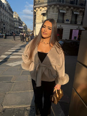 Chique Dames Mantel | Faux Fur | Imitatie Bont | Luxe Wikkel Poncho | Elegante Jas | Winter