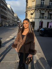 Chique Dames Mantel | Faux Fur | Imitatie Bont | Luxe Wikkel Poncho | Elegante Jas | Winter