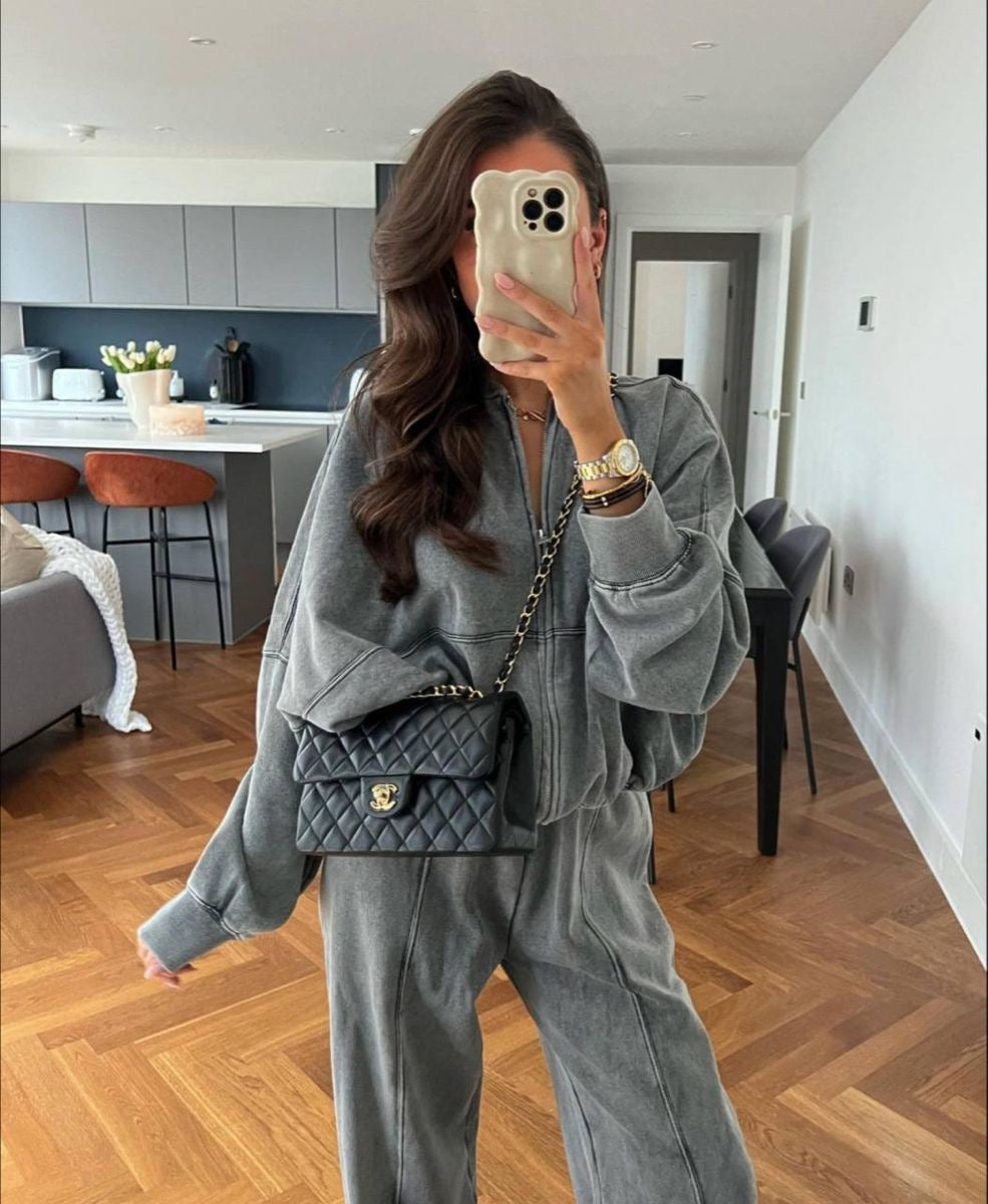 Dames joggingpak set met vest en broek