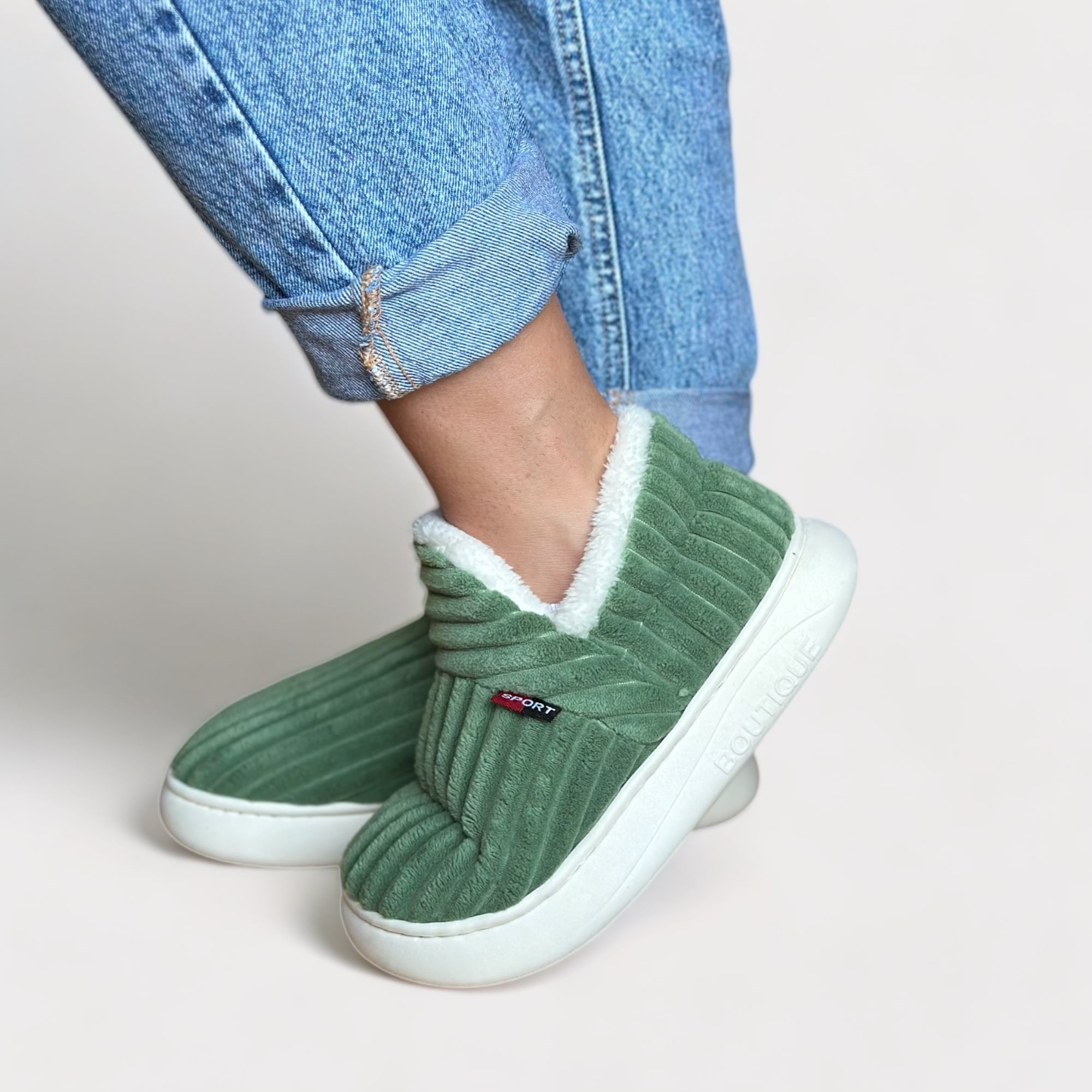 Warme dames pantoffels met bontvoering | Comfortabele winter slippers