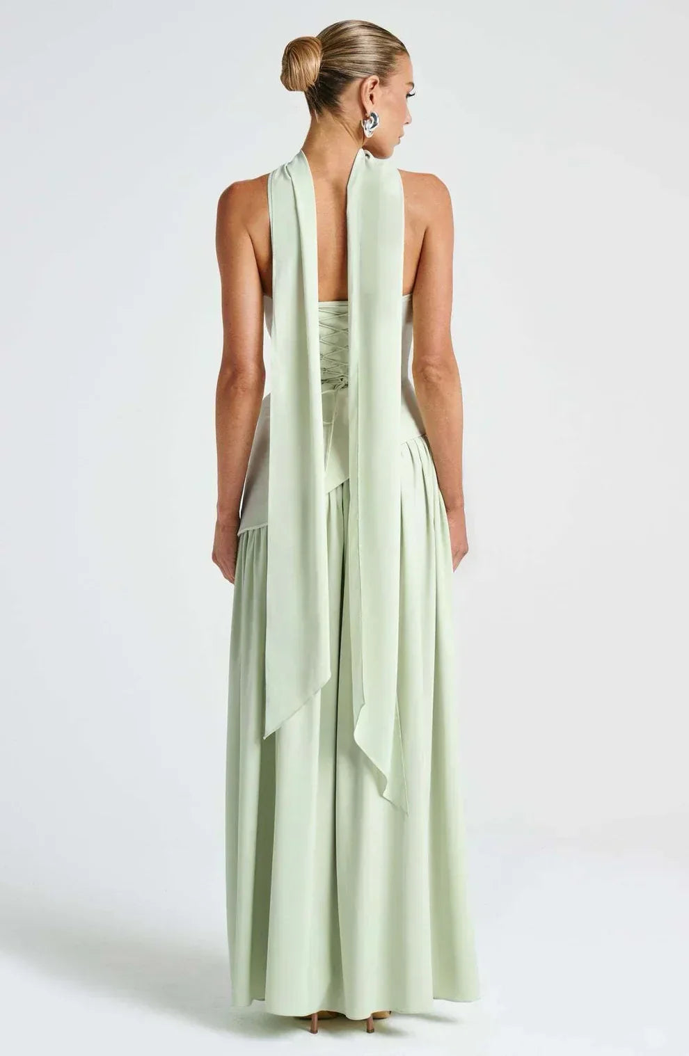 Dames avondjurk strapless met asymmetrische taille