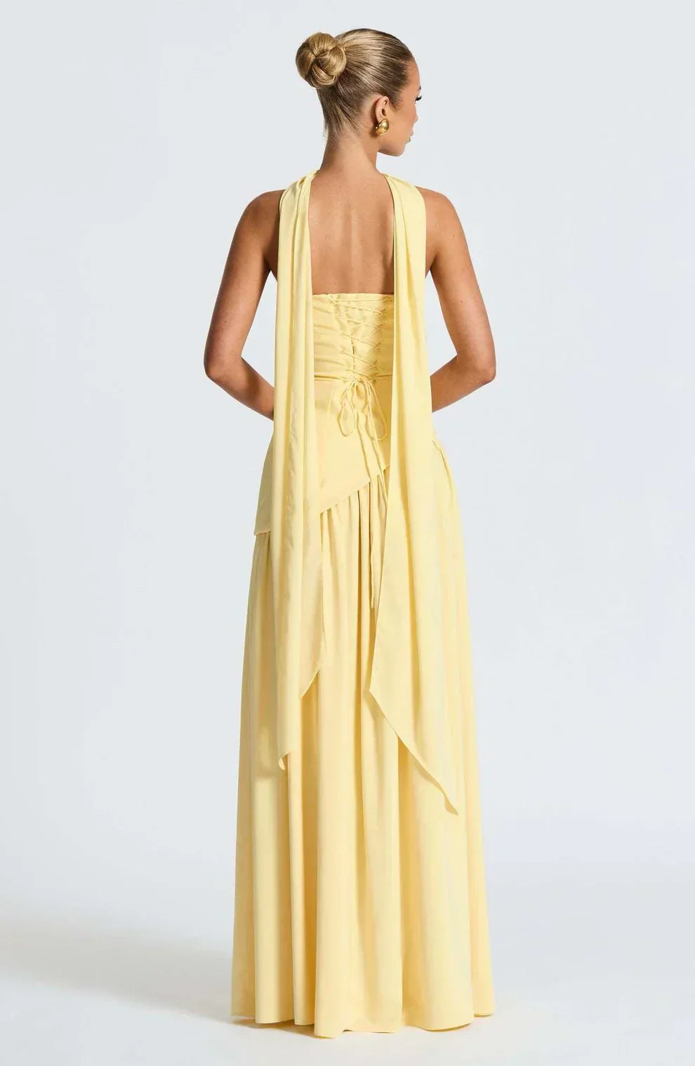 Dames avondjurk strapless met asymmetrische taille