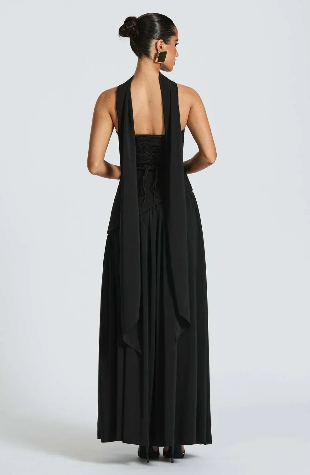 Dames avondjurk strapless met asymmetrische taille