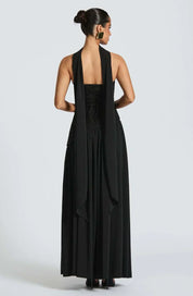 Dames avondjurk strapless met asymmetrische taille