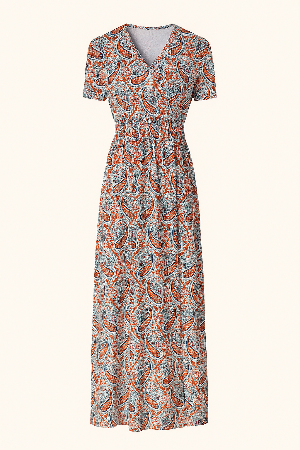 Dames bohemian zomerjurk maxi met ceintuur en lange mouwen
