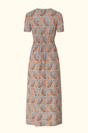 Dames bohemian zomerjurk maxi met ceintuur en lange mouwen