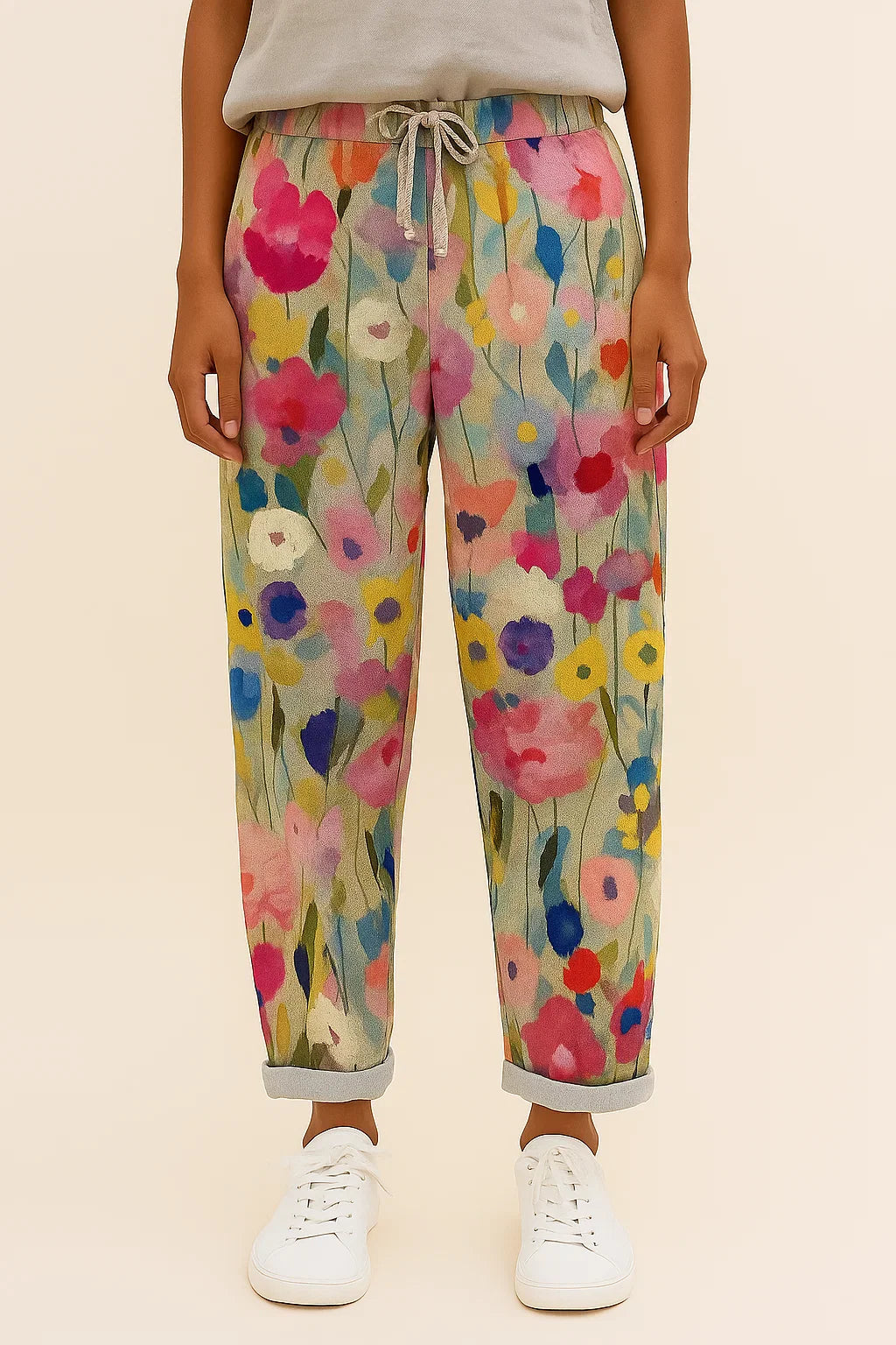 Dames joggingbroek met bloemenprint