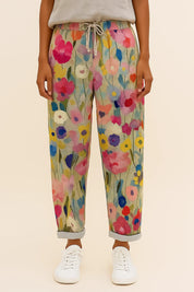 Dames joggingbroek met bloemenprint