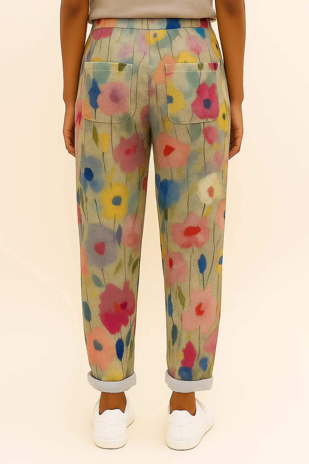 Dames joggingbroek met bloemenprint