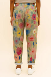 Dames joggingbroek met bloemenprint