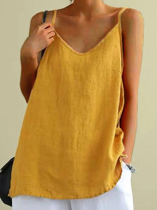 Dames top met spaghetti bandjes | Luchtige blouse