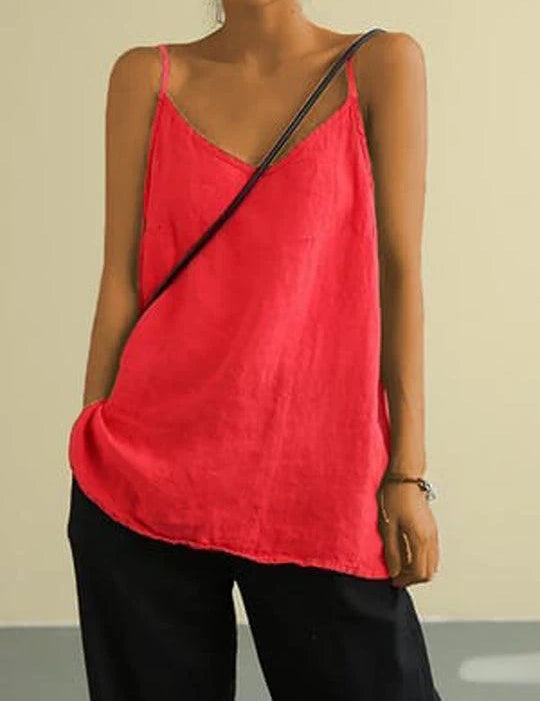 Dames top met spaghetti bandjes | Luchtige blouse