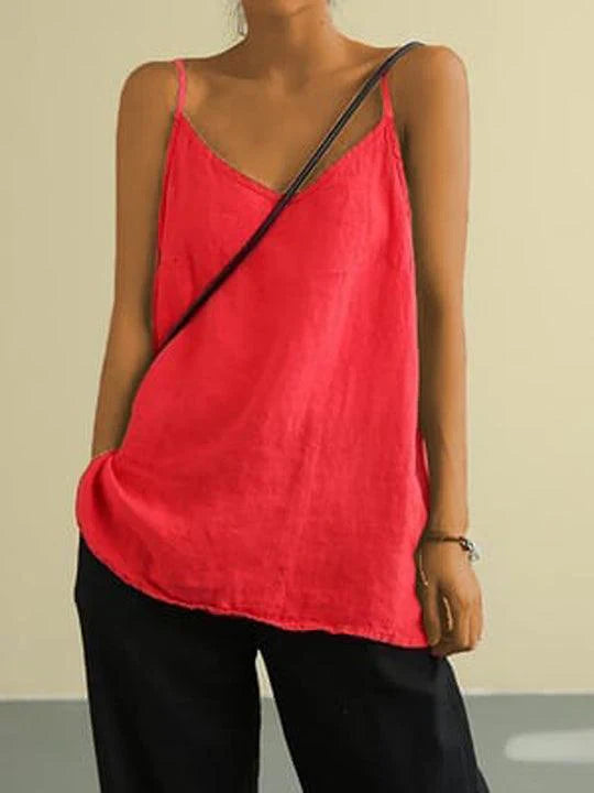 Dames top met spaghetti bandjes | Luchtige blouse
