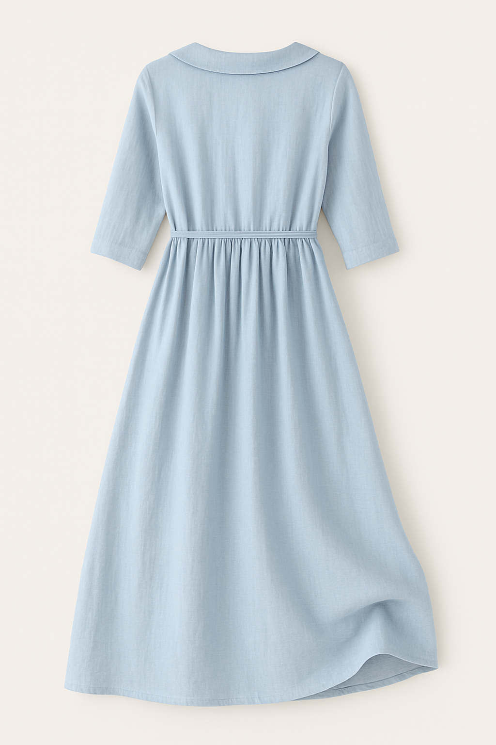 Dames zomerjurk blauw of wit - Ronde hals en rechte snit