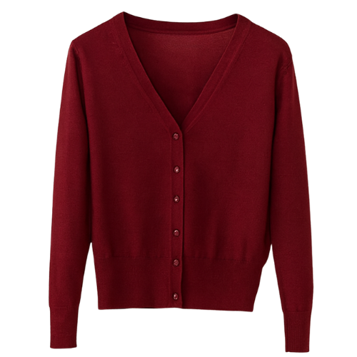 Klassiek Dames Vestje met V-hals | Dunne Cardigan Lange Mouw