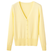 Klassiek Dames Vestje met V-hals | Dunne Cardigan Lange Mouw