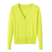 Klassiek Dames Vestje met V-hals | Dunne Cardigan Lange Mouw