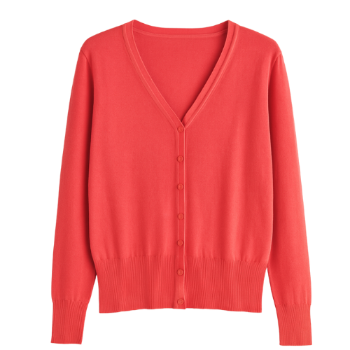 Klassiek Dames Vestje met V-hals | Dunne Cardigan Lange Mouw