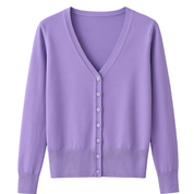 Klassiek Dames Vestje met V-hals | Dunne Cardigan Lange Mouw