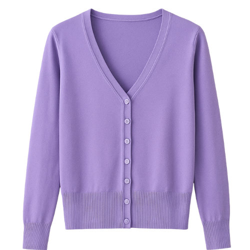 Klassiek Dames Vestje met V-hals | Dunne Cardigan Lange Mouw