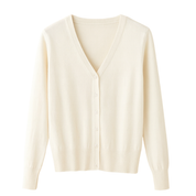 Klassiek Dames Vestje met V-hals | Dunne Cardigan Lange Mouw