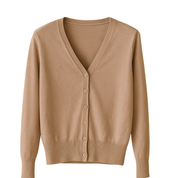 Klassiek Dames Vestje met V-hals | Dunne Cardigan Lange Mouw