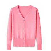 Klassiek Dames Vestje met V-hals | Dunne Cardigan Lange Mouw