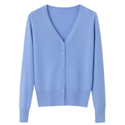 Klassiek Dames Vestje met V-hals | Dunne Cardigan Lange Mouw