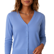 Klassiek Dames Vestje met V-hals | Dunne Cardigan Lange Mouw