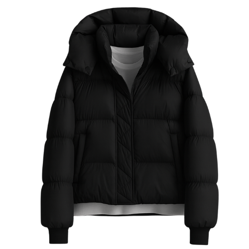 Dames pufferjack | Dik gewatteerd winterjas met grote capuchon