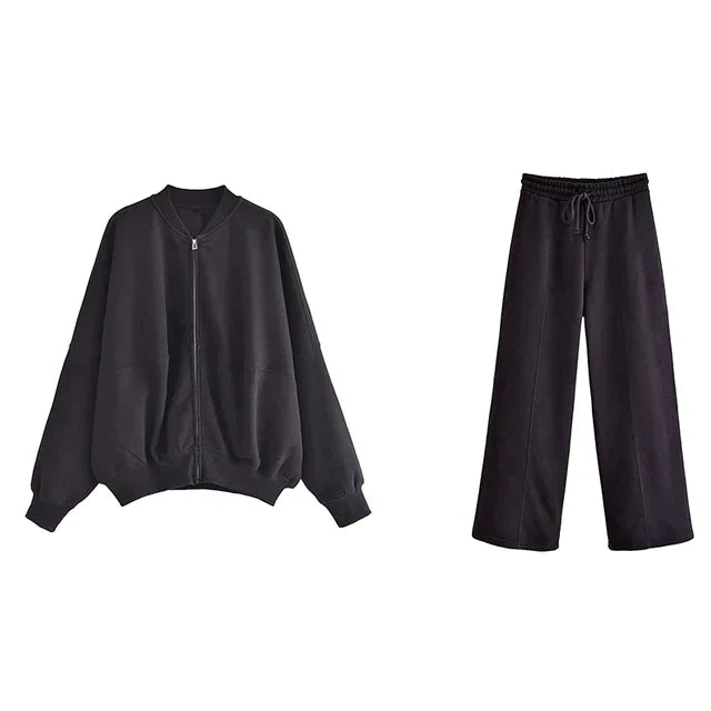 Dames lounge set | Comfortabele trui en broek met rechte pasvorm