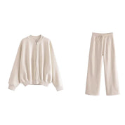 Dames lounge set | Comfortabele trui en broek met rechte pasvorm