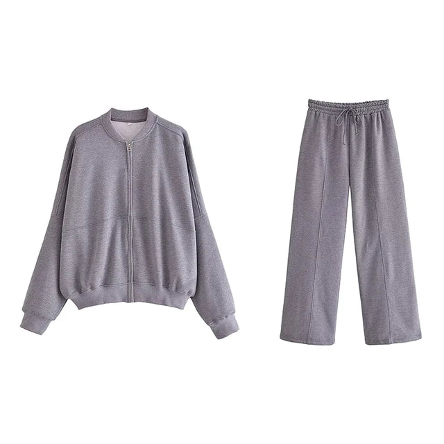 Dames lounge set | Comfortabele trui en broek met rechte pasvorm