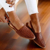 Dames instappers met geweven patroon | Platte schoenen