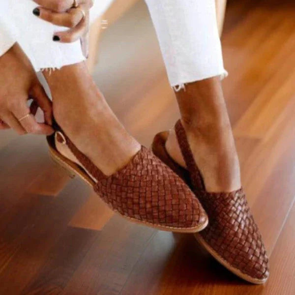 Dames instappers met geweven patroon | Platte schoenen