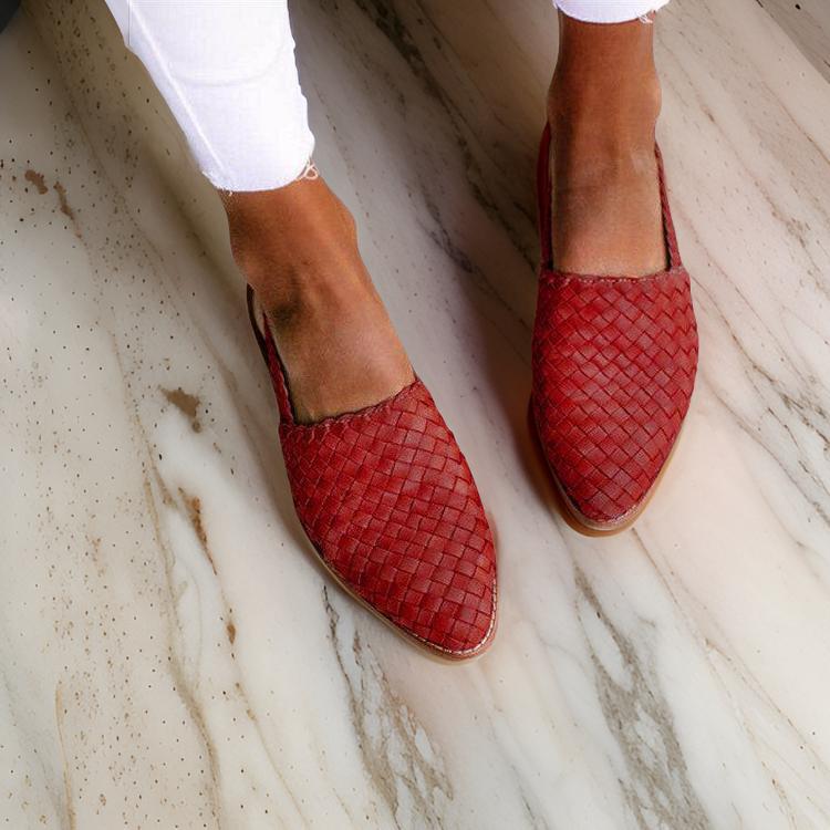 Dames instappers met geweven patroon | Platte schoenen