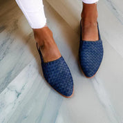 Dames instappers met geweven patroon | Platte schoenen