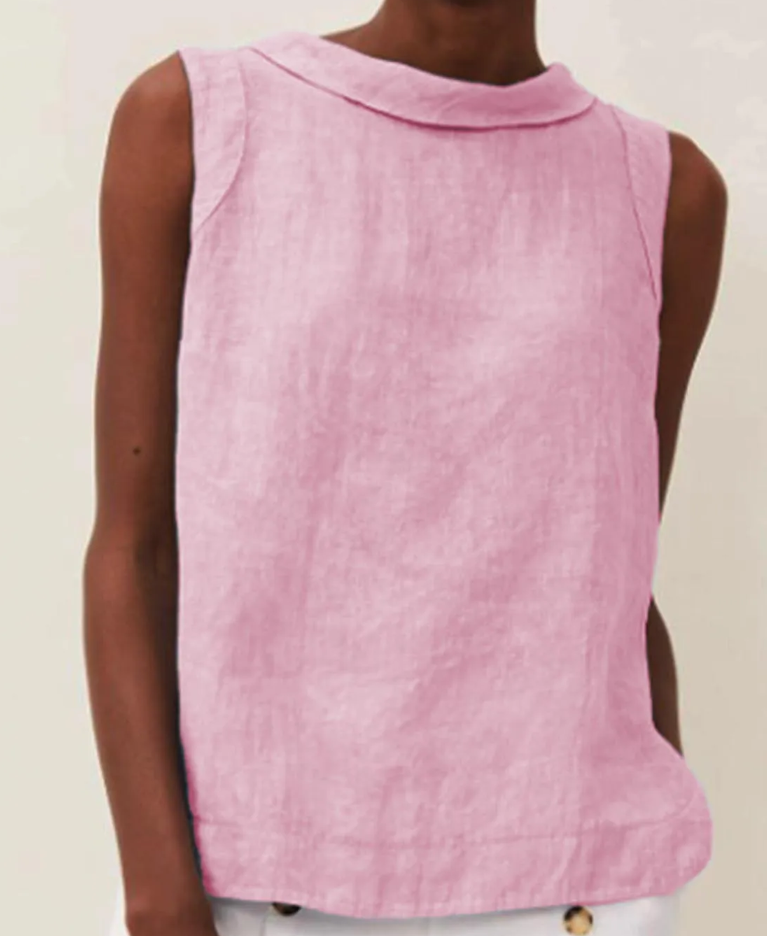 Ladies blouse - Sleeveless with round neck summer