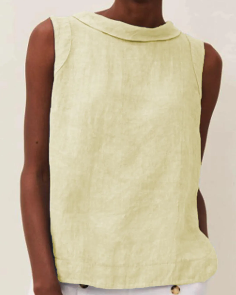 Ladies blouse - Sleeveless with round neck summer