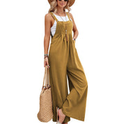 Dames linnen look jumpsuit met losse pasvorm en zijzakken