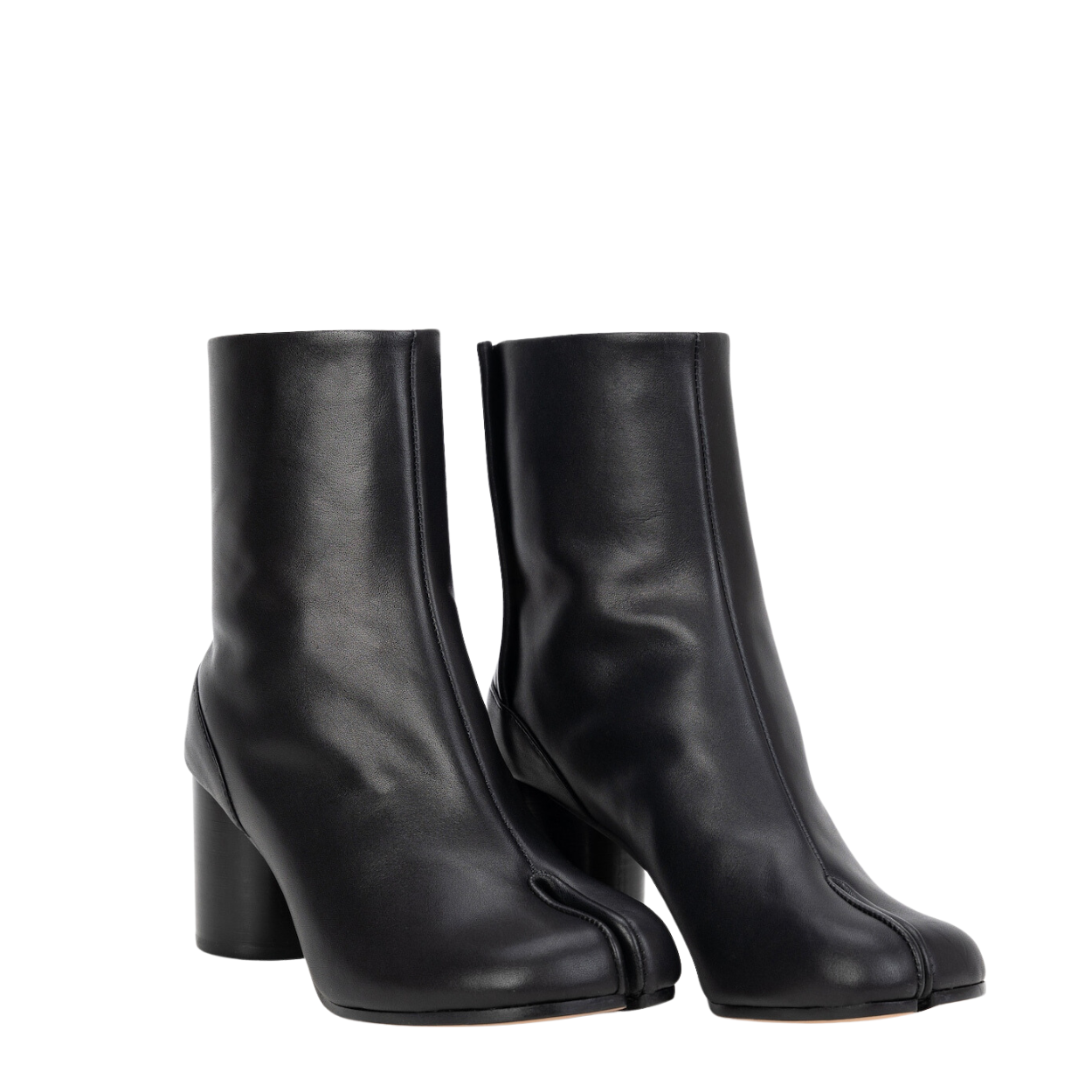 Dames Enkellaarsjes met Gespleten Teen | Enkellaarsjes met Blokhak en Leren Look