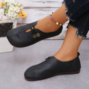 Dames Instapschoen Flexibele Zool | Platte Schoenen met Decoratieve Knoopjes