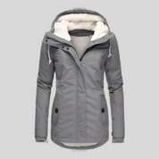 Dames winterjas met capuchon | Warme gewatteerde jas met fleece voering