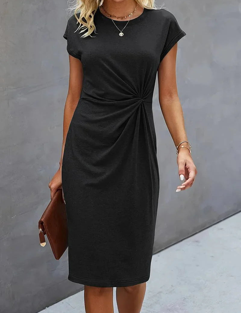 Michelle-Black-Midi-Dress-With-Twisted-Front.webp