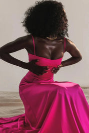 Satijnen Corset Maxi Jurk met Lace-Up Rug